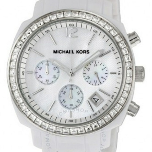 Michael Kors Accessories - Michael Kors white acrylic chronograph watch